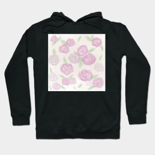 Simple Pastel Rose Flower Pattern Design Hoodie